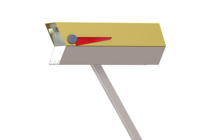 White & Yellow Mailbox & Post